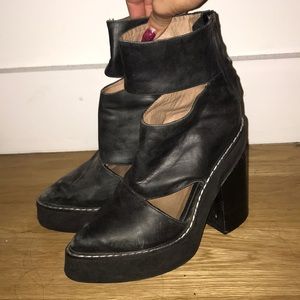 JEFFREY CAMPBELL black platform cutout boots